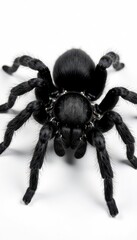 Obraz premium Black tarantula, Grammostola pulchra, isolated on white, detail, pet, pattern