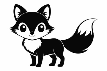 Obraz premium cute fox line art silhouette vector illustration