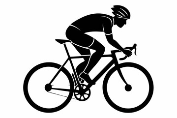Fototapeta premium cyclist line art silhouette vector illustration