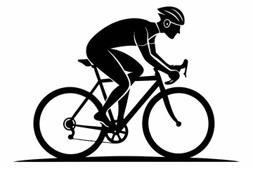 Fototapeta premium cyclist line art silhouette vector illustration