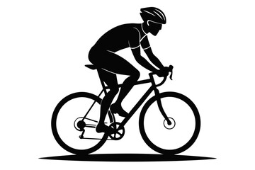 Fototapeta premium cyclist line art silhouette vector illustration
