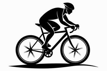 Obraz premium cyclist line art silhouette vector illustration