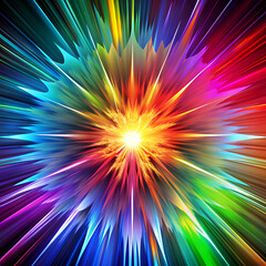 Obraz premium Abstract Psychedelic Explosion. Vibrant Colors and Dynamic Composition