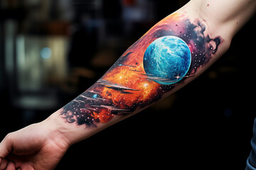 Galaxy and space-themed designs with stars and planets