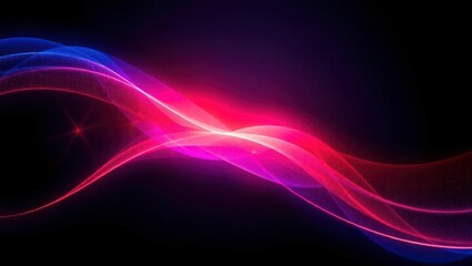 Abstract wave lines pattern dynamic colorful light flowing isolated on black background. concept of music, party, technology, modern. Abstract flowing wavy lines. Colorful dynamic wave