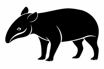 tapir line art silhouette vector illustration