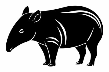tapir line art silhouette vector illustration