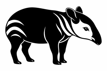 tapir line art silhouette vector illustration