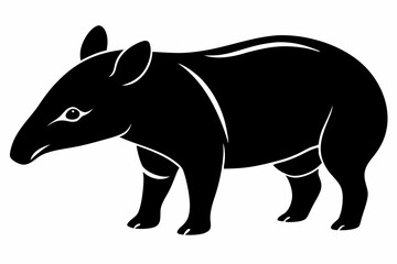 tapir line art silhouette vector illustration
