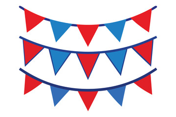 Obraz premium 4th of July independence day bunting banners set