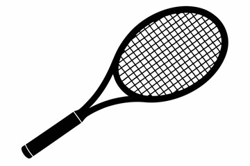 tennis racket line art silhouette vector illustration