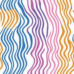 Abstract vector colorful Wavy Lines seamless pattern