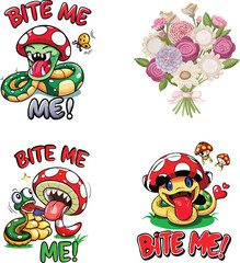 Naklejka premium set of funny cartoon monsters