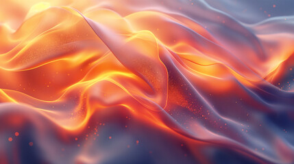 Obraz premium Elegant Silk Fabric with Glowing Orange and Blue Highlights