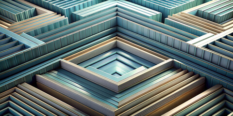Fototapeta premium Abstract Geometric Architecture. Layered Design
