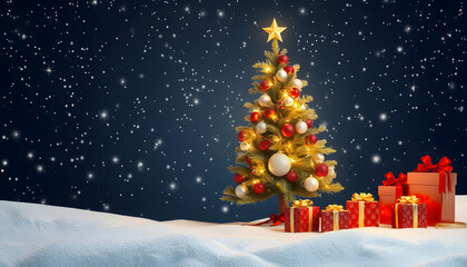 Obraz premium Weihnachtsgruss silberner Hintergrund - Sterne, Weihnachtsbaum, Rentier und Geschenke auf Schlitten - deutsch , with white tonespng