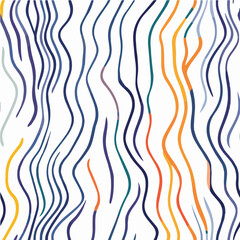 Abstract vector colorful Wavy Lines seamless pattern