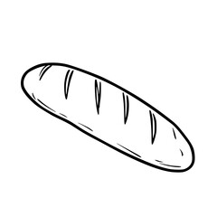 Simple Line Drawing of a Delicious French Baguette                                                  