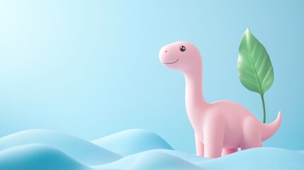 Space Pastel Pink Scene Empty Brontosaurus Ancient