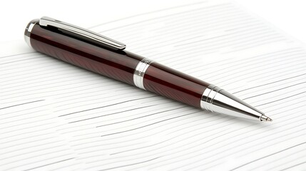 Pen on paper for notes taking, office background