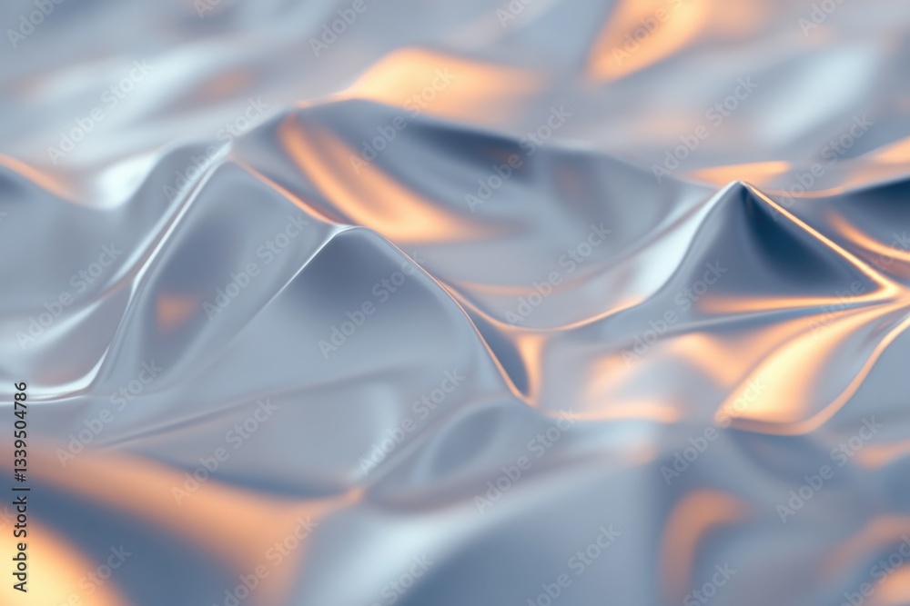Poster vibrant abstract depiction of metallic fractals with glowing edges creating dynamic and futuristic d