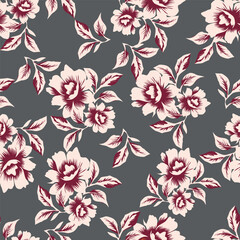 Cute white flowers seamless pattern