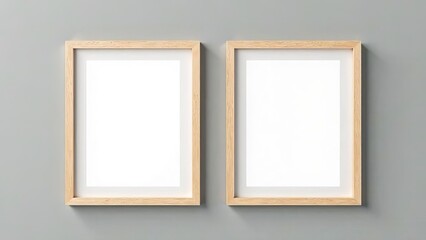 Two photo frames on a gray background