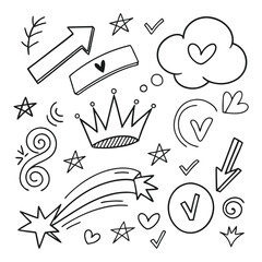 Versatile Sketch Doodle Collection Banners, Symbols & Icons