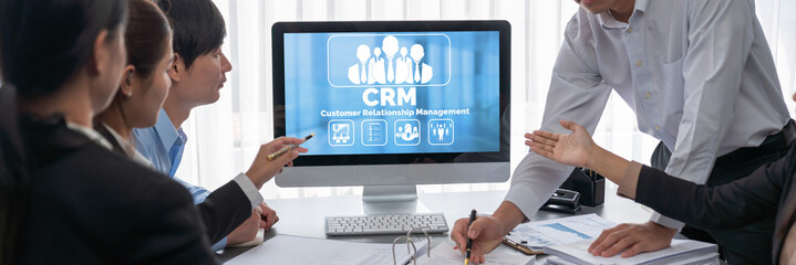 Business intelligence and data analysis concept. Analyst team working on financial data analysis...