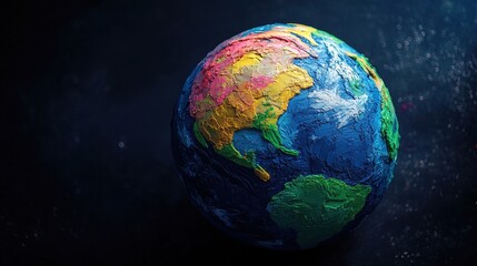 Fototapeta premium Colorful globe representing the diverse beauty of our planet.