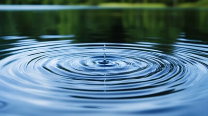 Serene Water Ripples in a Pond