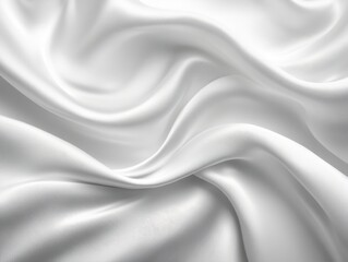 Obraz premium Elegant flowing white silk fabric creating soft waves and folds in a luxurious and smooth texture background