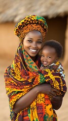 African Mother & Baby for Village Portrait.