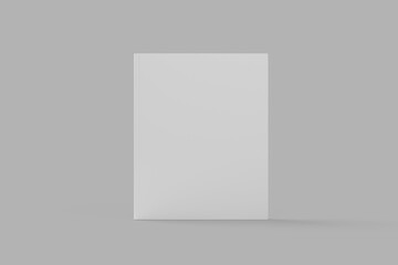 Blank standing book cover mockup on gray background