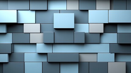 Abstract three dimensional wall design composed of geometric shapes