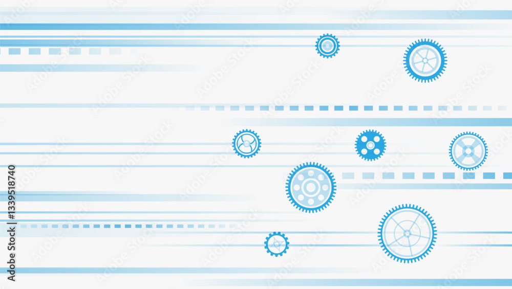 Poster Cogwheel for science experiment presentation, Futuristic high tech concept. Business and industry internet banner. The mechanism consisting of gears on a gray background for the presentation.