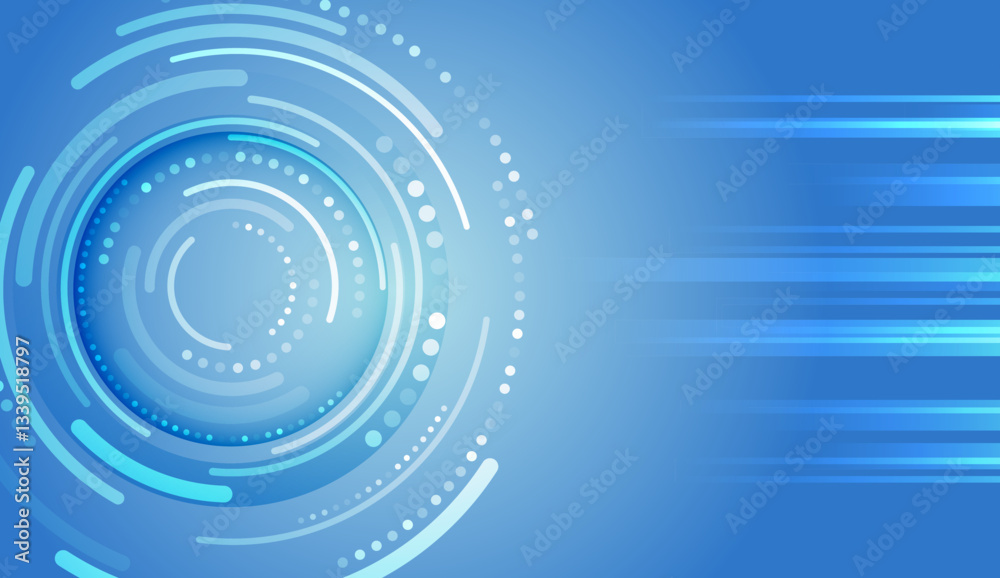 Poster Abstract global sci fi concept. Digital internet communication on blue background. Wide Cyber security internet and networking concept. Hi-tech vector illustration with various technology elements.