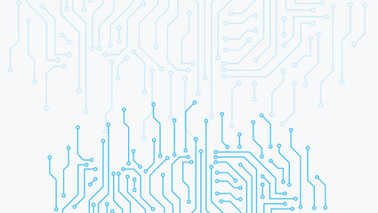Abstract gray high-tech background consisting of printed circuit board and other technological elements. Digital communication, data protection, futuristic presentation, scientific cover.