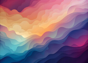 Fototapeta premium Abstract Layered Landscape with Vibrant Colors