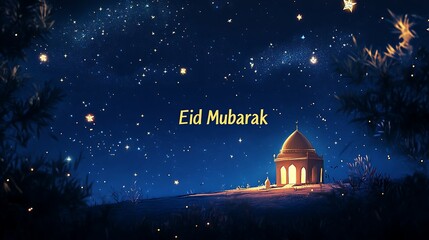 Fototapeta premium Eid Mubarak Night of Blessings