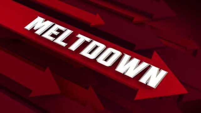 Meltdown Crisis Emergency Downturn Red Arrows Falling Down 3d Animation
