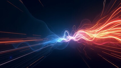 Abstract vibrant digital futuristic technology motion background. Generative Ai.