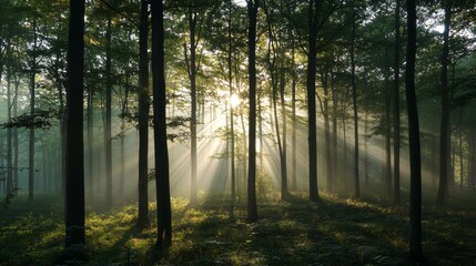 Obraz premium Mystical Forest Sunlight