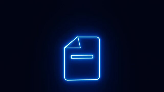 3d futuristic glowing animation of a document for technology and cyber security related animations, HUD, secure file access, hacker and security concept. Glowing blue holographic animation for file.