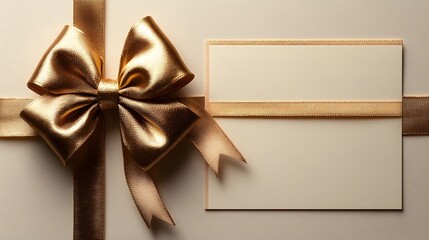 Chic Elegant Minimalist Voucher with Gold Bow - Ideal for Premium Gift Certificates and Promotions