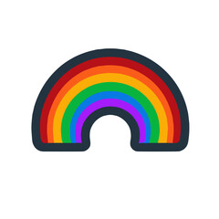 Colored rainbow vector icon with a smooth design and transparent background for weather apps and positivity concepts