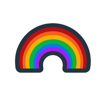 Colored rainbow vector icon with a smooth design and transparent background for weather apps and positivity concepts