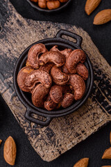 Cashew nuts in shell in bowl