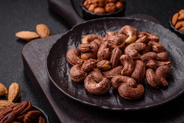 Cashew nuts in shell in bowl