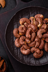 Cashew nuts in shell in bowl